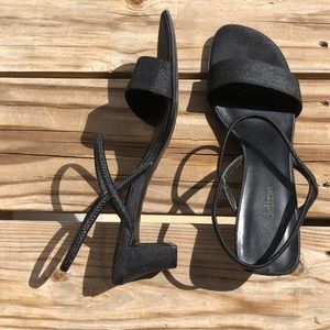 Square Toe Black Heels